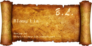 Blasy Lia névjegykártya
